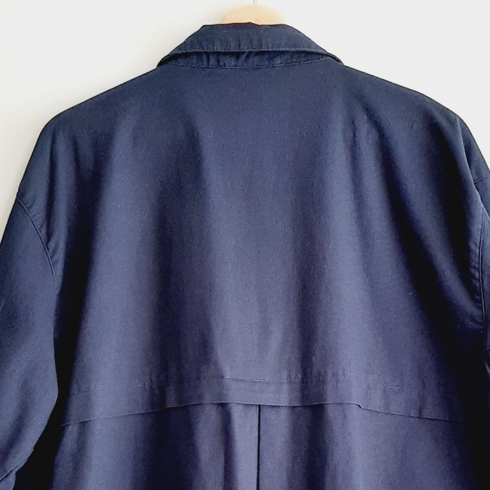COLUMBIA 100% Organic Cotton Canvas Utility Jacket Zip-Up Navy Blue Women's Sz M - Picture 9 of 14